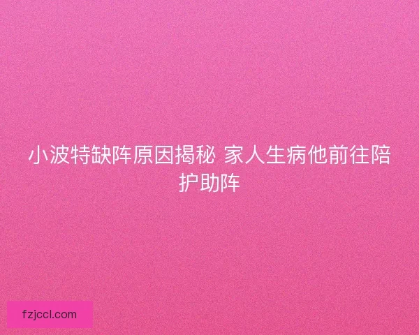 小波特缺阵原因揭秘 家人生病他前往陪护助阵 小波特缺阵原因揭秘 家人生病他前往陪护助阵